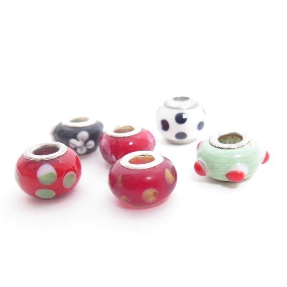 Lampwork Murano Glass Slide Bead‎ Charms lot